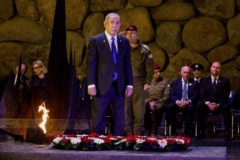 Netanyahu at Yad Vashem, the World Holocaust Remembrance Centre, in Jerusalem