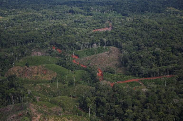 A deforested area in Putumayo, Colombia