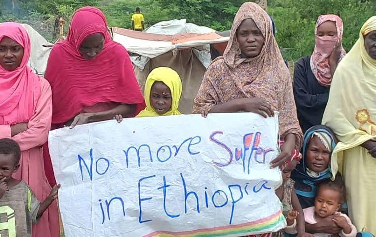 Sudanese refugees seeking safety in Ethiopian forest